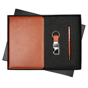 Soft Tan Notebook Pen Keychain Set NPK-02