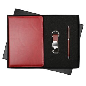 Soft Brown Notebook Pen Keychain Set NPK-03