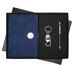 Blue Right Flap Notebook Pen Keychain Set NPK-06