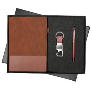 Brown Liner Notebook Pen Keychain Set NPK-12