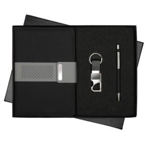 Black Flap Notebook Pen Keychain Set NPK-16