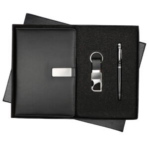 Black Flap Notebook Pen Keychain Set NPK-17