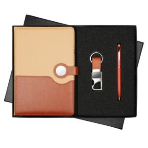 Cream Brown Right Flap Notebook Set NPK-18