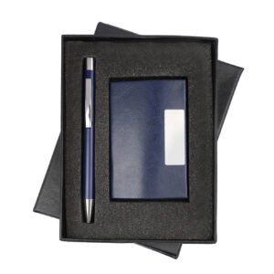 Classic Black Blue Tan Pen Card Holder Set PC-01